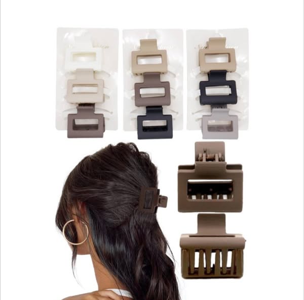 Cubic Matte Hair Clips