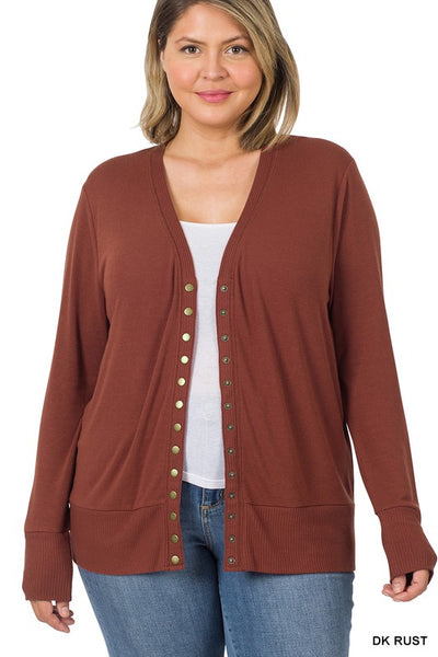 Snap Sweater Cardigan - Zenana Brand