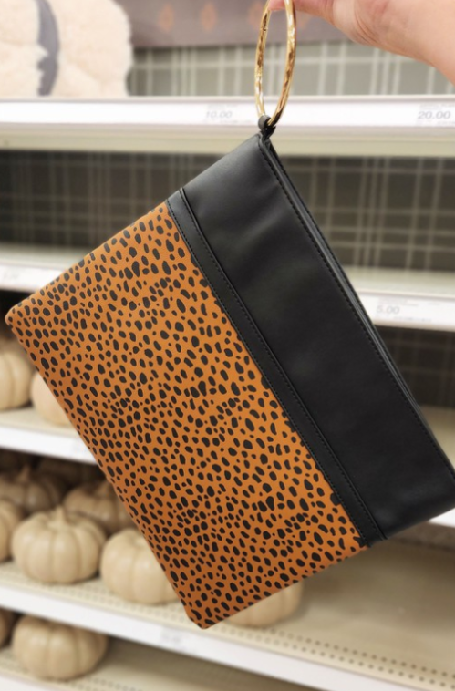 Leopard Gold Ring Clutch