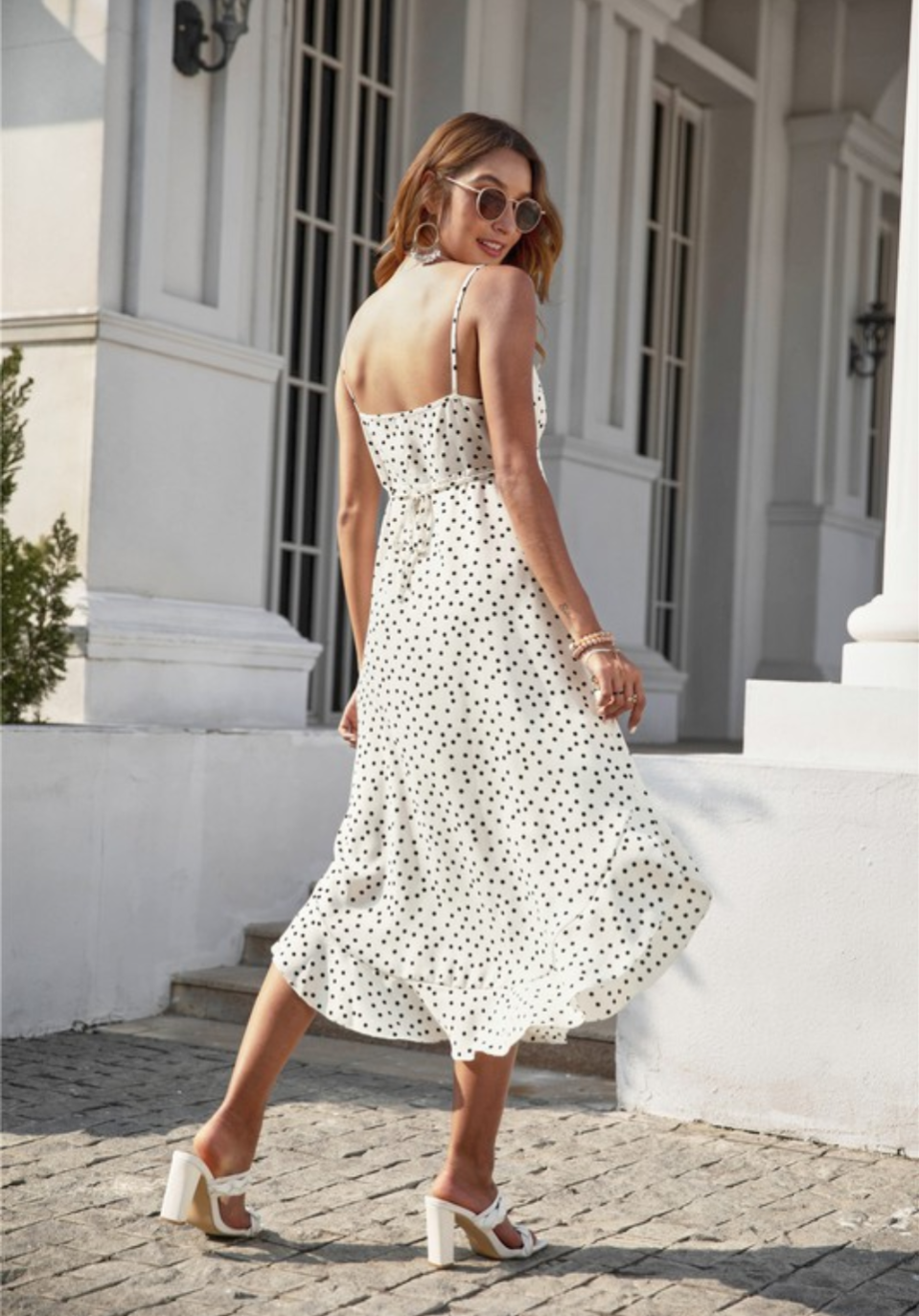 Woven Summer Polka Dot Dress