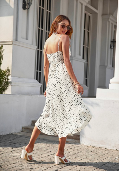 Woven Summer Polka Dot Dress