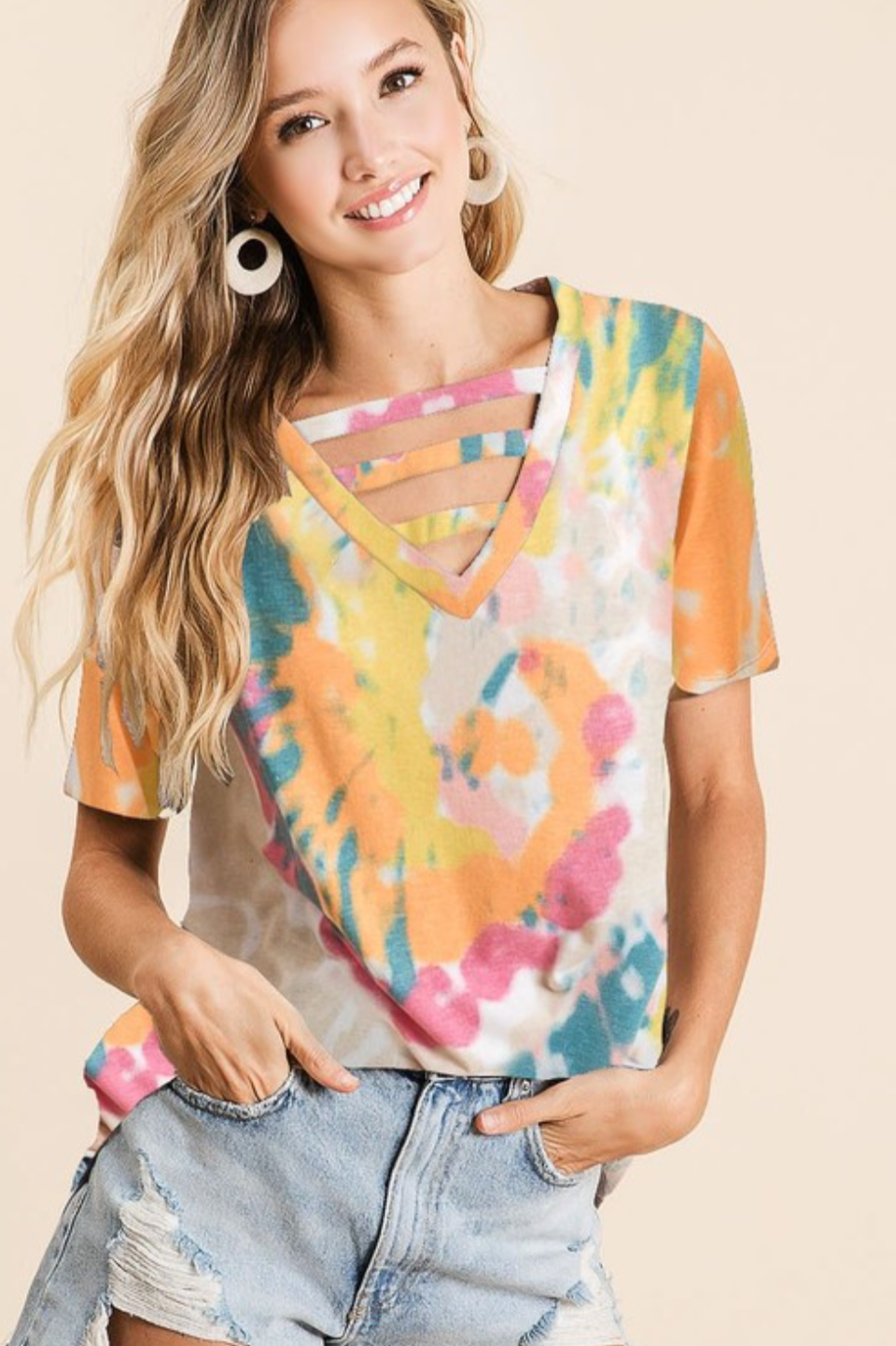 Tie Dye Ladder Tee