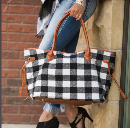 Buffalo Plaid Travel Tote